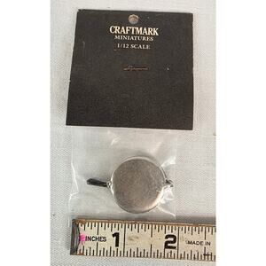 Vtg Craftmark Miniature Dollhouse Kitchen Pancake Maker Silver Metal 2" Long NOS
